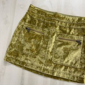 Free people crushed velvet mini skirt